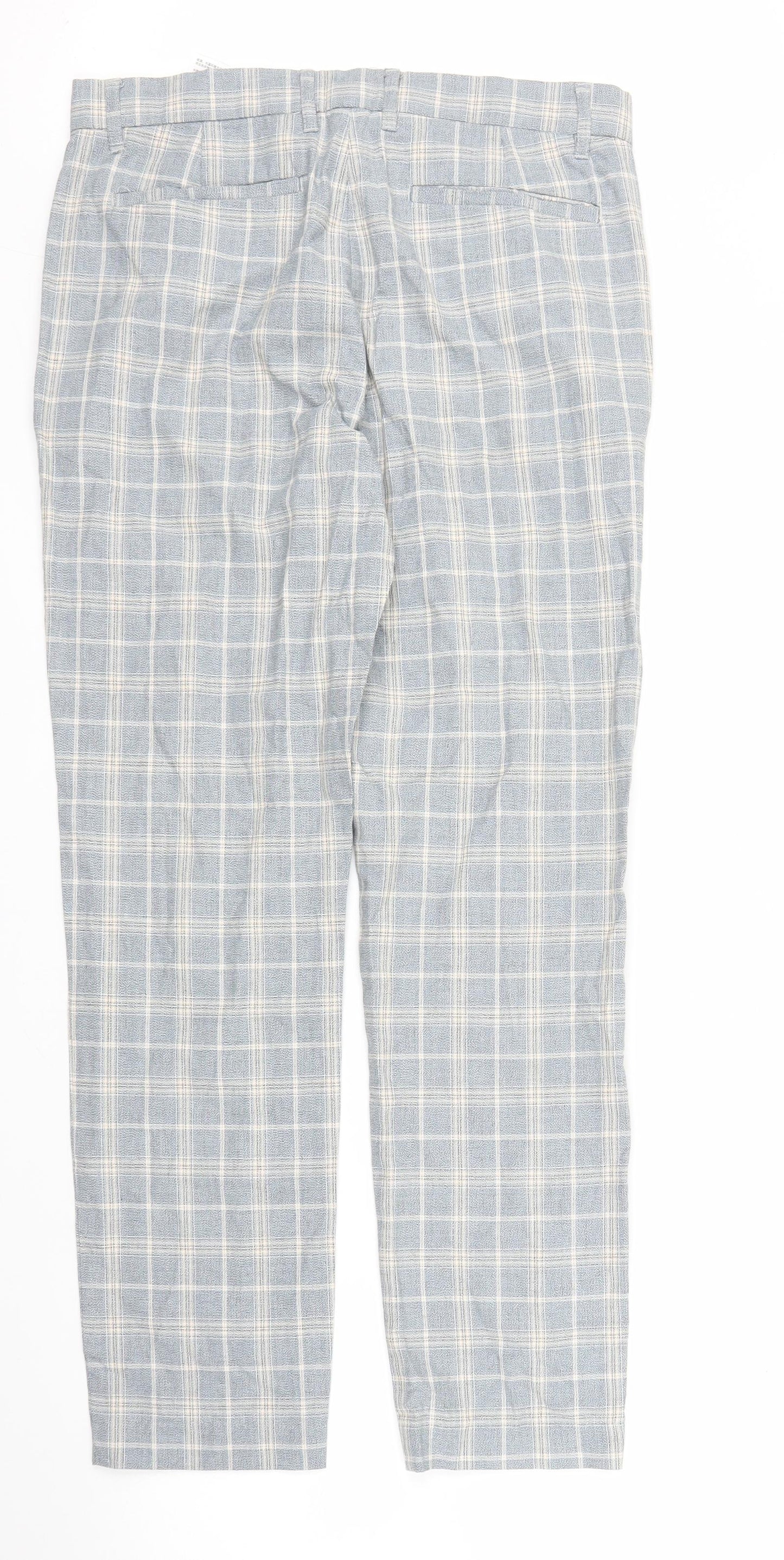 Mens UK Size 28 in Topman Regular Fit Capri Blue Trousers