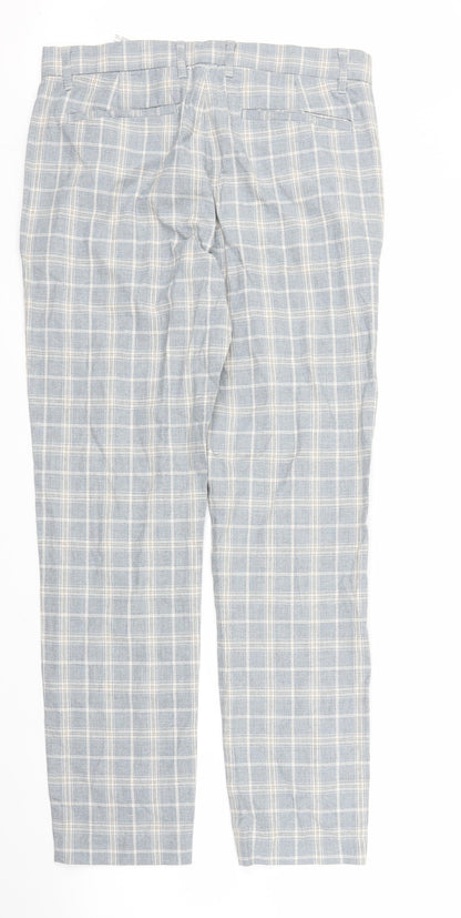 Mens UK Size 28 in Topman Regular Fit Capri Blue Trousers