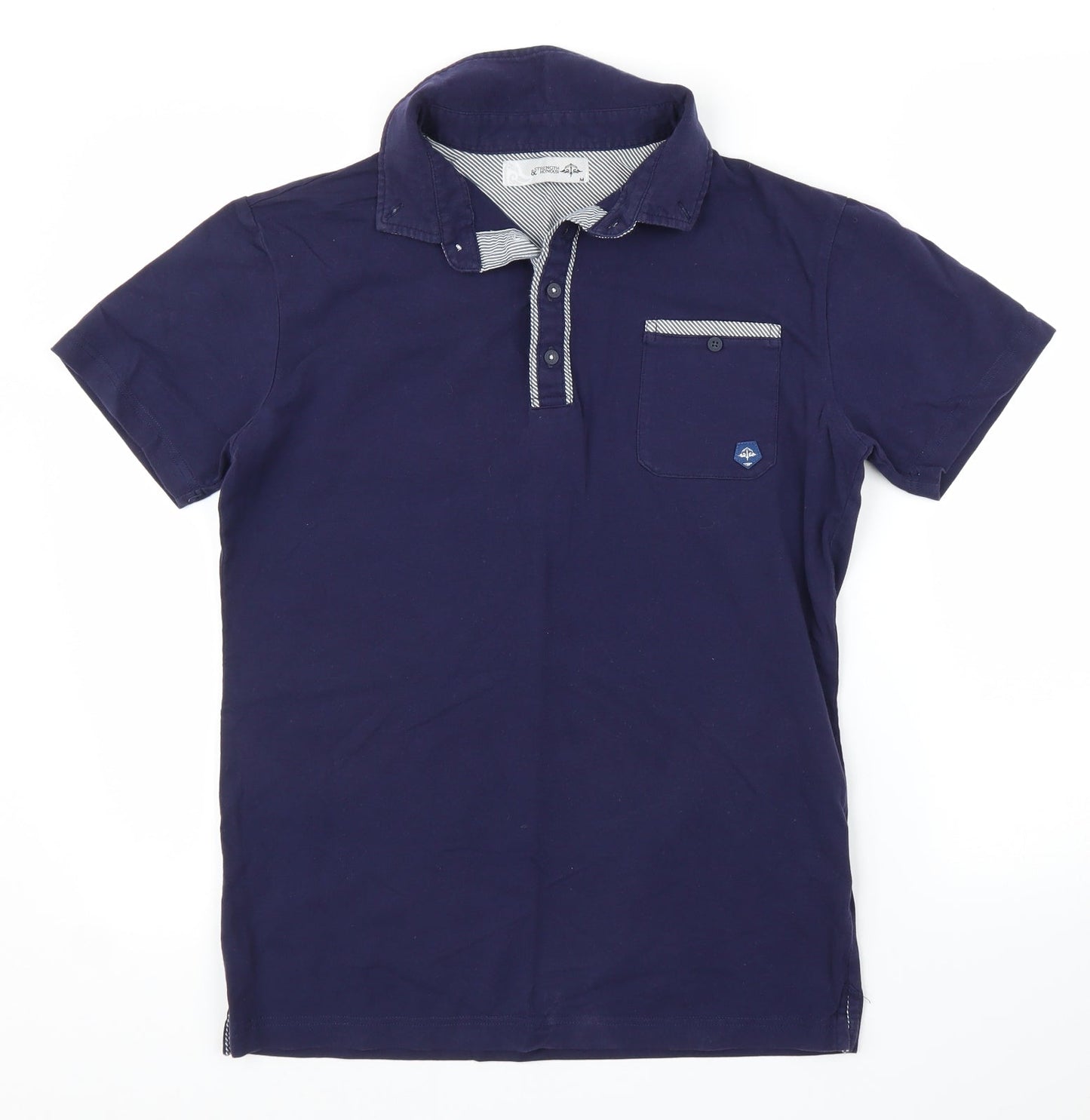 Strength & Honour Mens Blue    Polo Size M