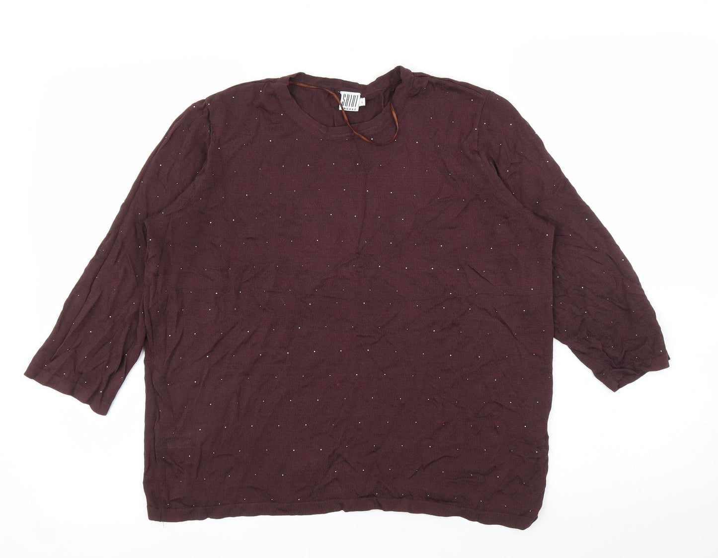 Womens UK Size L Saint Tropez Brown Basic Blouse