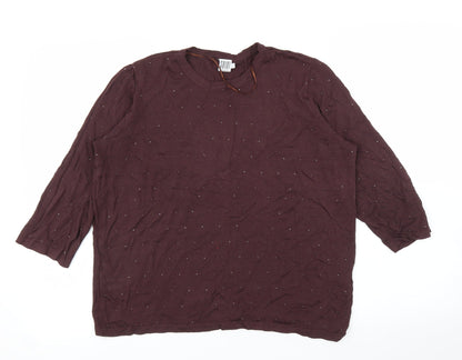 Womens UK Size L Saint Tropez Brown Basic Blouse