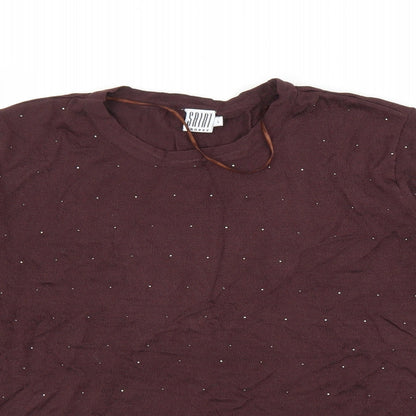 Womens UK Size L Saint Tropez Brown Basic Blouse