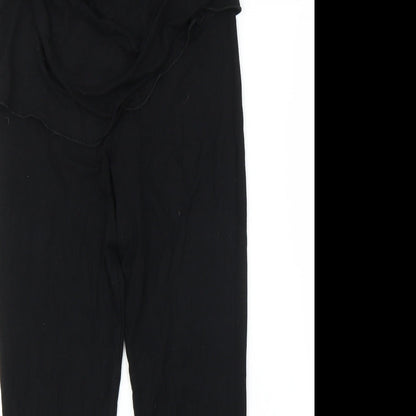 Pink Flame Womens Black   Carrot Leggings Size L L23 in