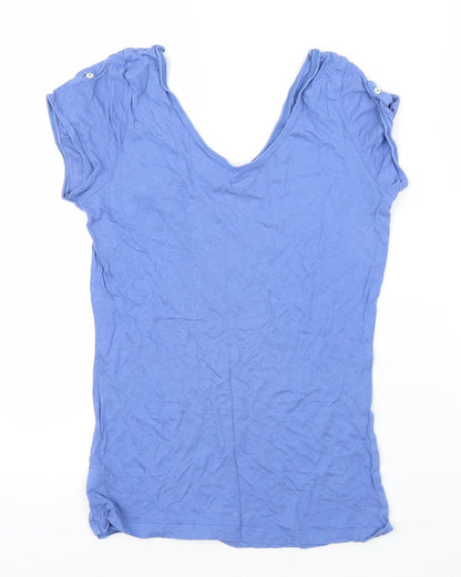 Womens UK Size S Preworn Blue Basic T-Shirt