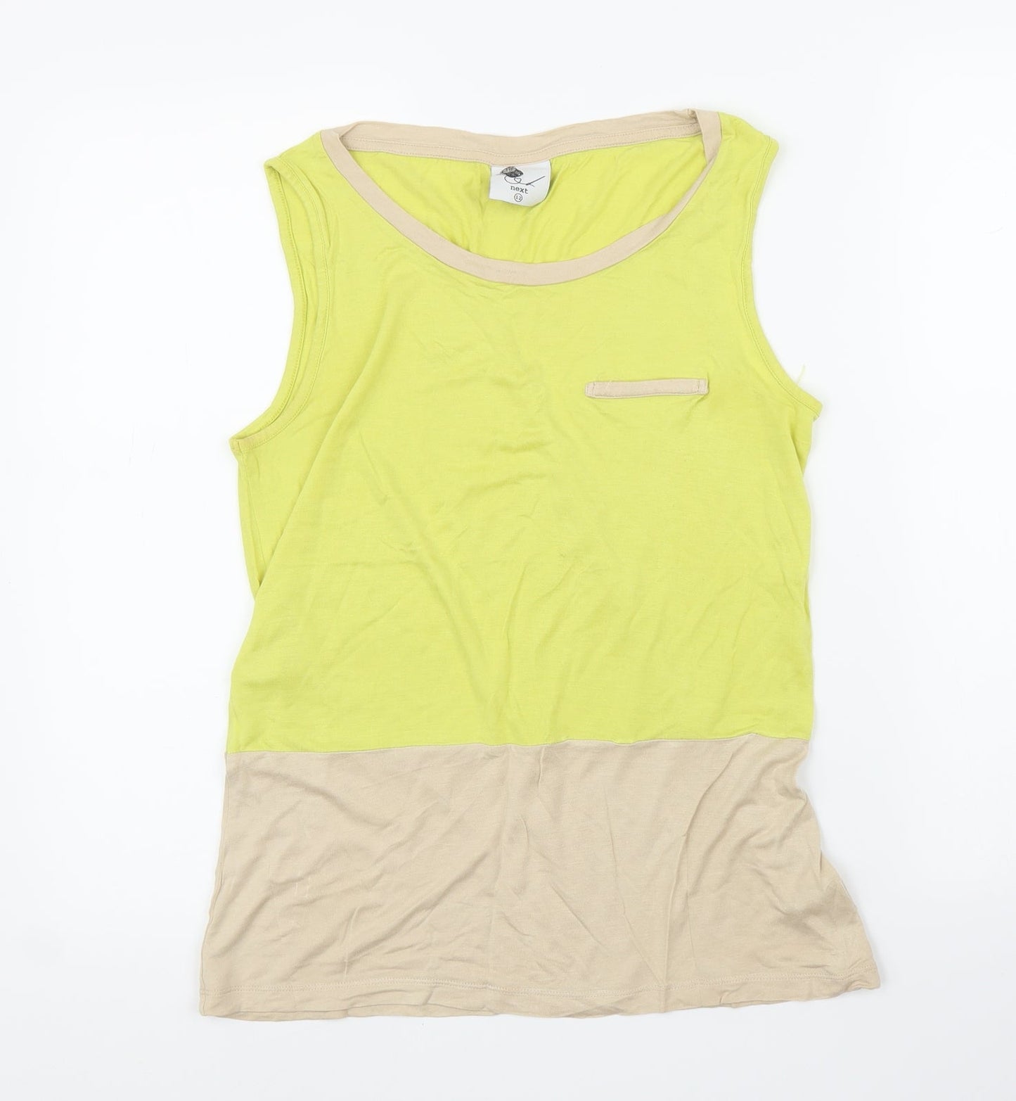 Womens UK Size 14 NEXT Yellow Basic Blouse