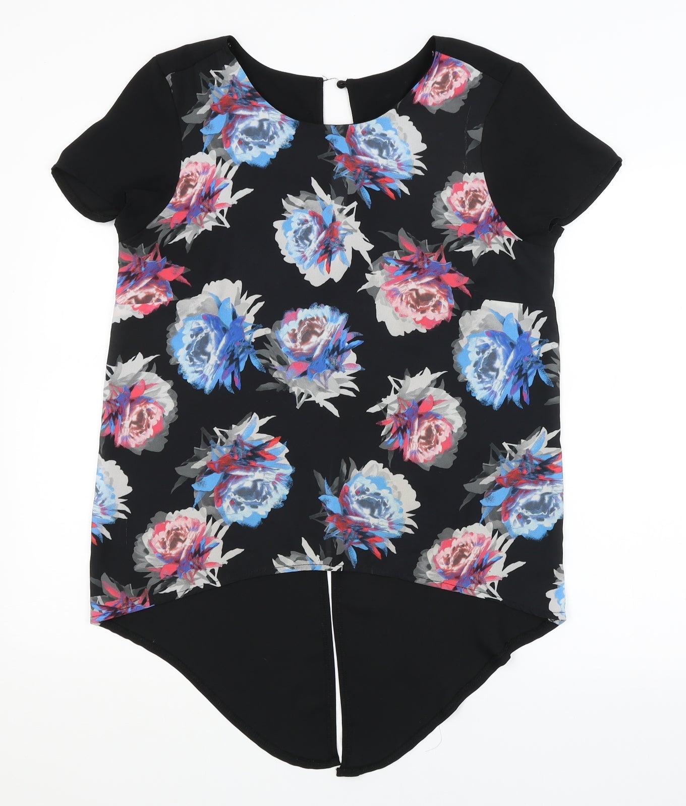 Select Womens Black Floral  Basic Blouse Size 10