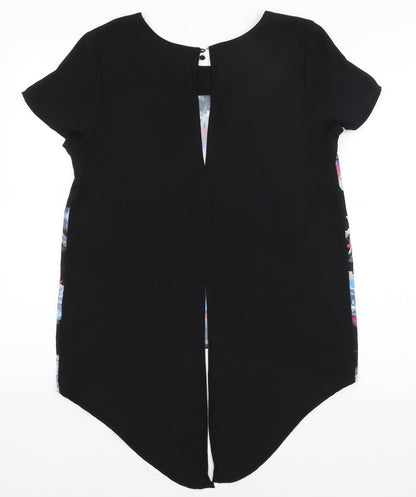 Select Womens Black Floral  Basic Blouse Size 10