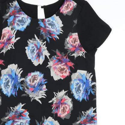 Select Womens Black Floral  Basic Blouse Size 10