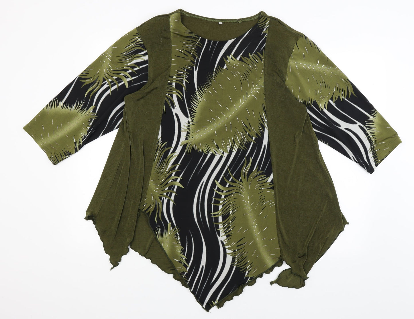 Womens UK Size M Preworn Green Basic Blouse