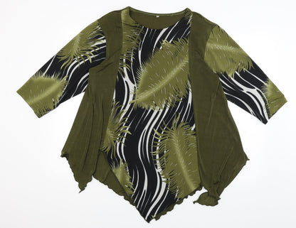 Womens UK Size M Preworn Green Basic Blouse