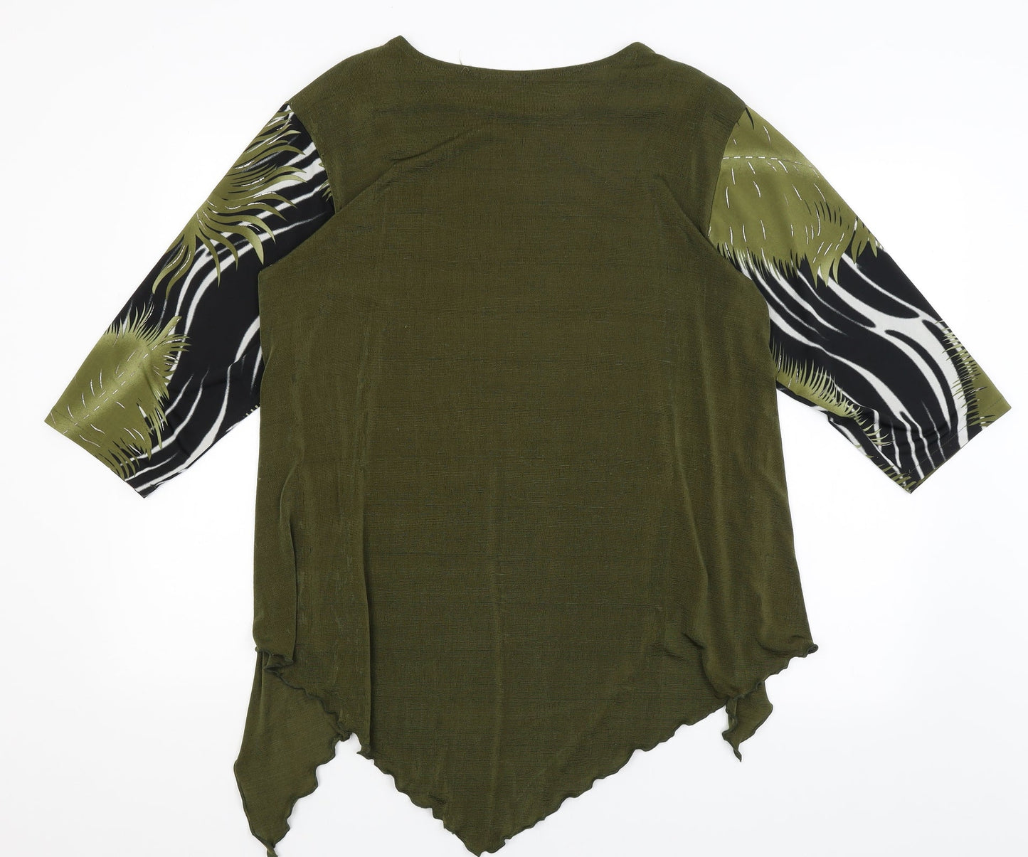 Womens UK Size M Preworn Green Basic Blouse