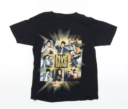 Preworn Girls Black   Basic T-Shirt Size 9-10 Years  - The X Factor Tour 2017