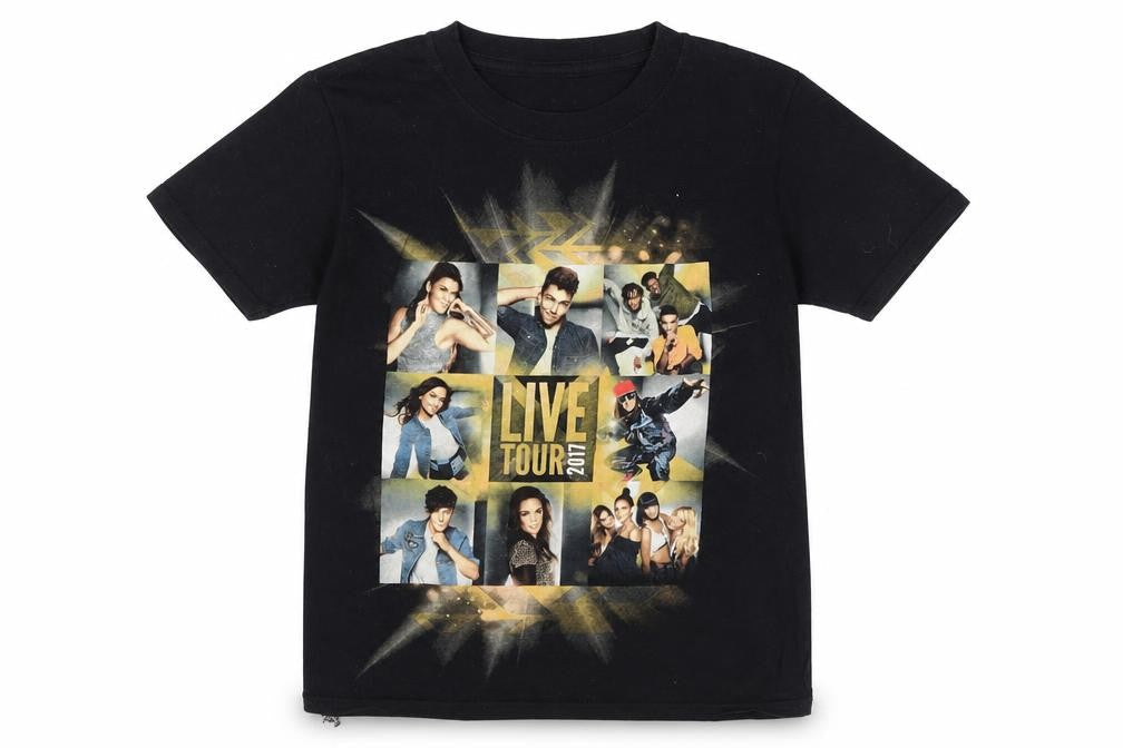 Preworn Girls Black   Basic T-Shirt Size 9-10 Years  - The X Factor Tour 2017