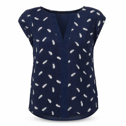 Womens UK Size 8 Warehouse Blue Basic T-Shirt