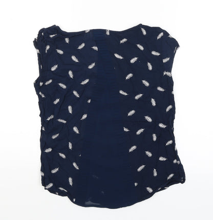 Womens UK Size 8 Warehouse Blue Basic T-Shirt