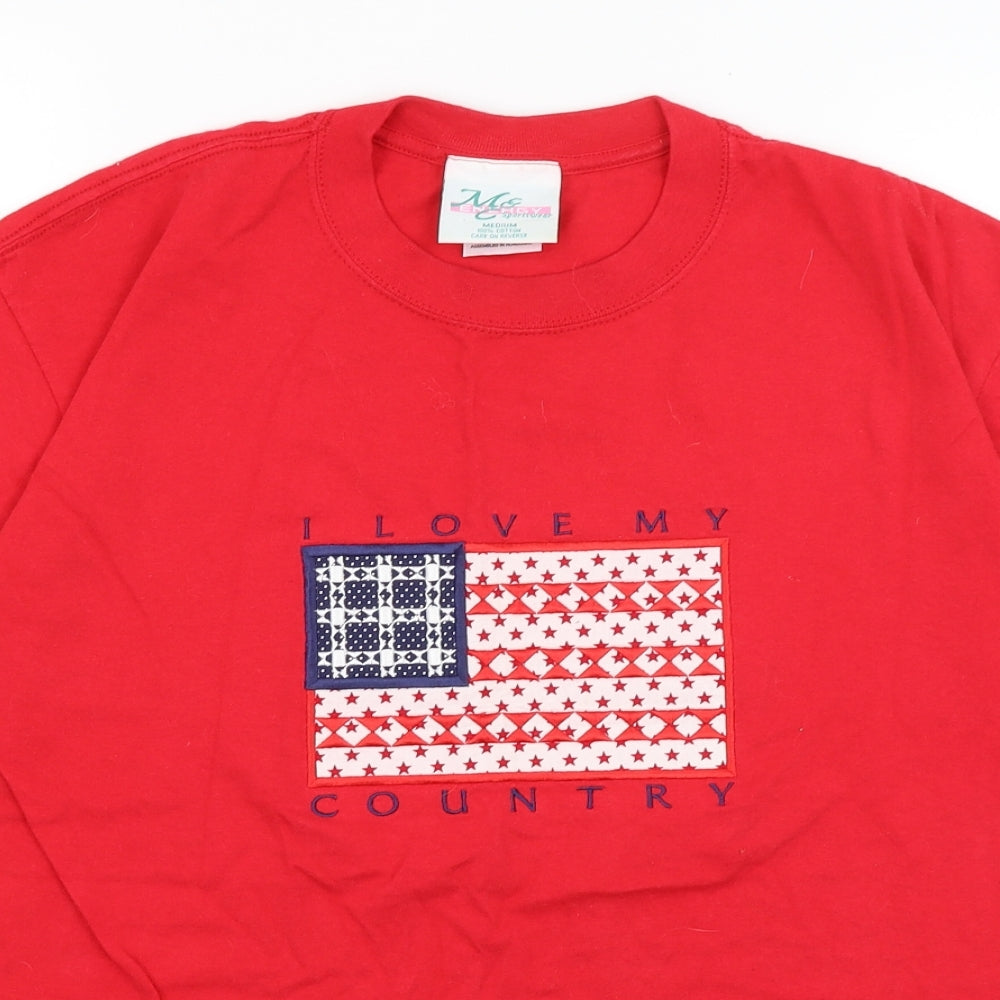 MC CC Sportswear Mens Red    T-Shirt Size M  - Love My Country