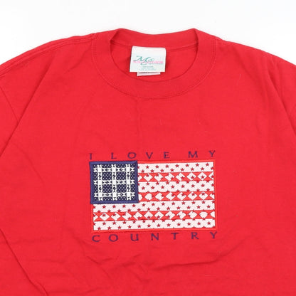 MC CC Sportswear Mens Red    T-Shirt Size M  - Love My Country