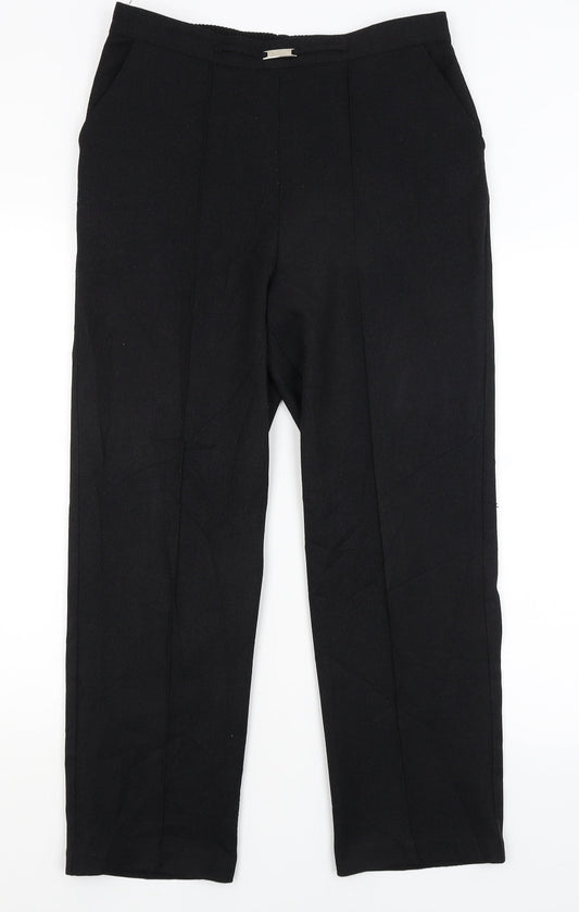 Womens UK Size 10 Papaya Regular Fit  Black Trousers