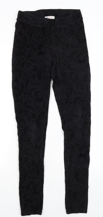 H&M Girls Black Paisley  Capri Trousers Size 14 Years
