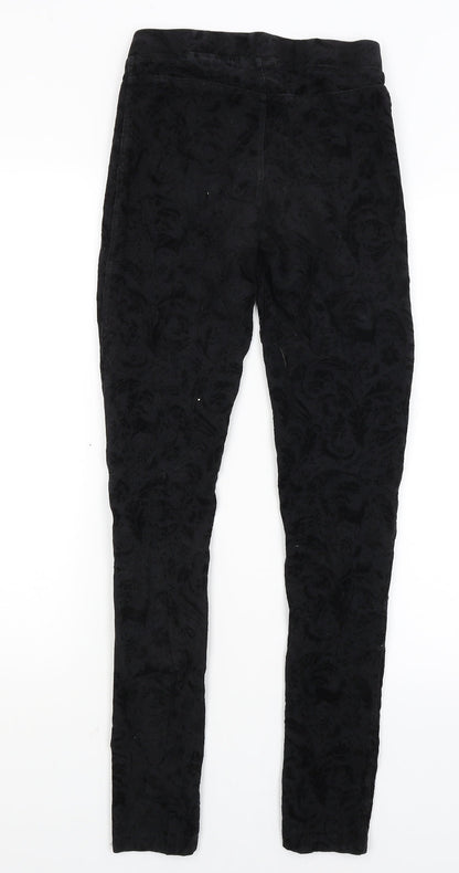 H&M Girls Black Paisley  Capri Trousers Size 14 Years