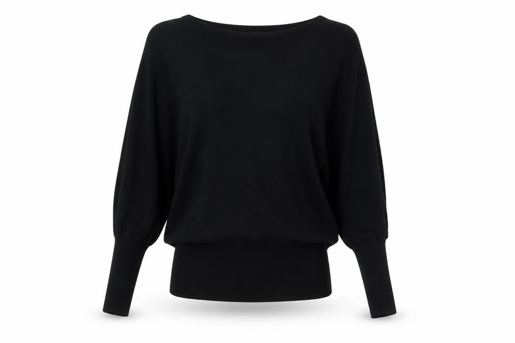 Womens Black  Knit Pullover Sweatshirt Size M