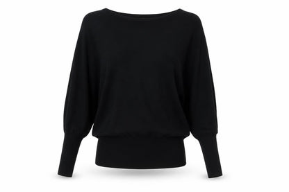 Womens Black  Knit Pullover Sweatshirt Size M