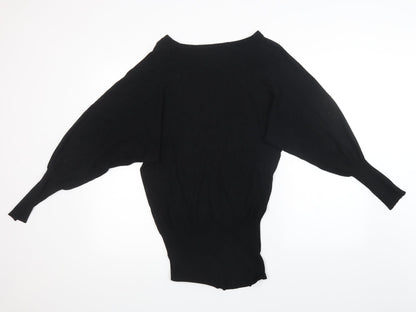 Womens Black  Knit Pullover Sweatshirt Size M
