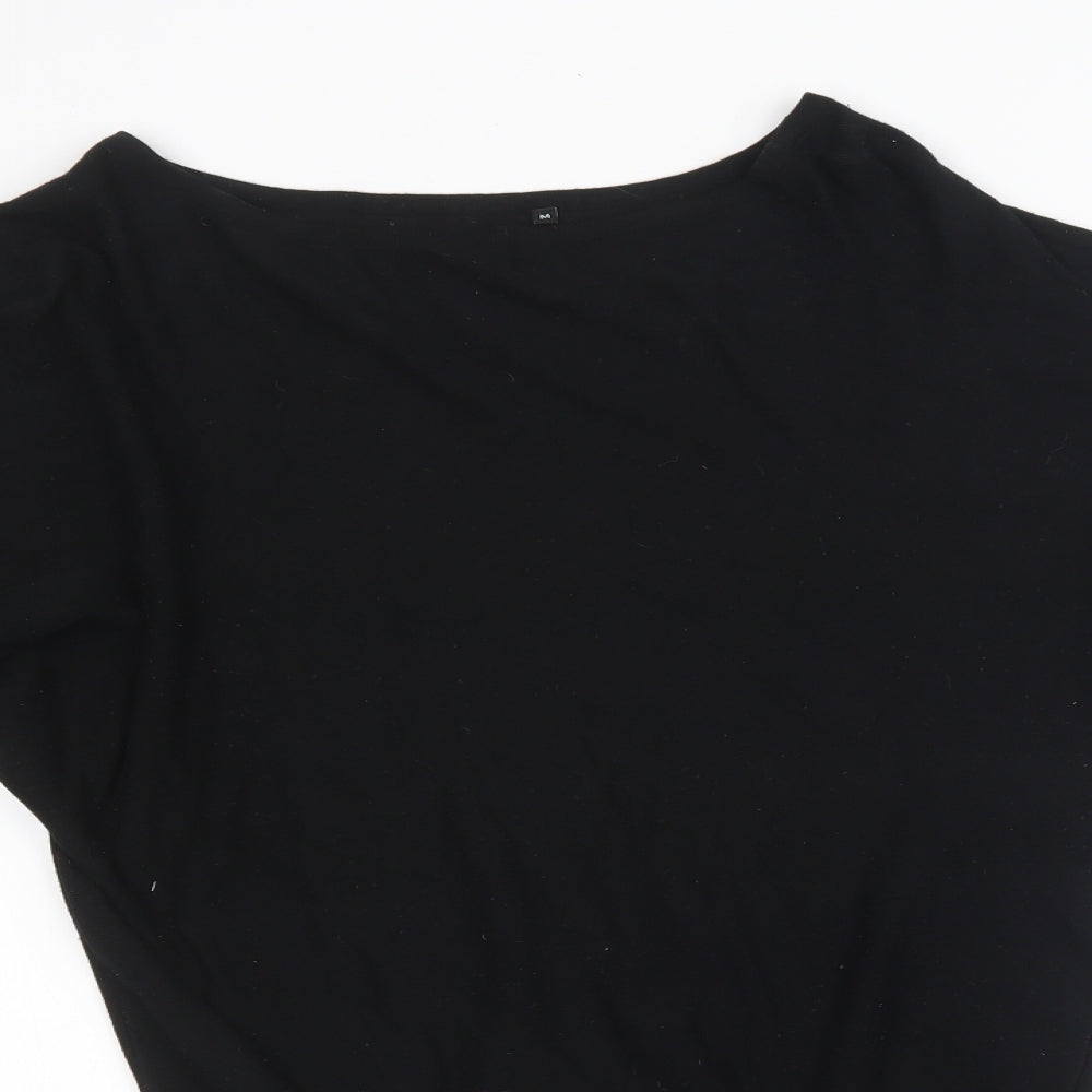 Womens Black  Knit Pullover Sweatshirt Size M