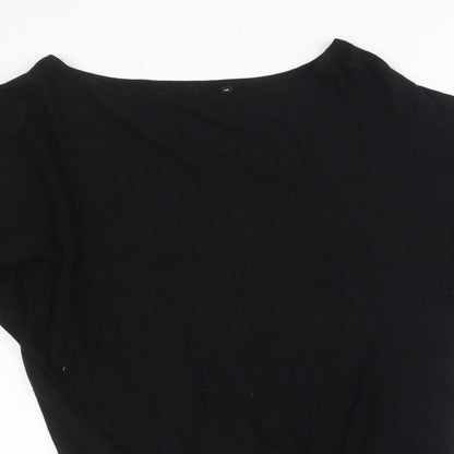 Womens Black  Knit Pullover Sweatshirt Size M