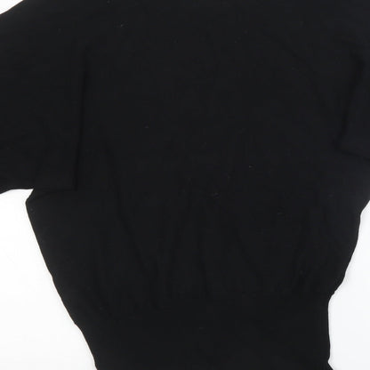 Womens Black  Knit Pullover Sweatshirt Size M