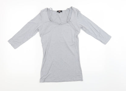 Womens UK Size S Preworn Grey Basic T-Shirt
