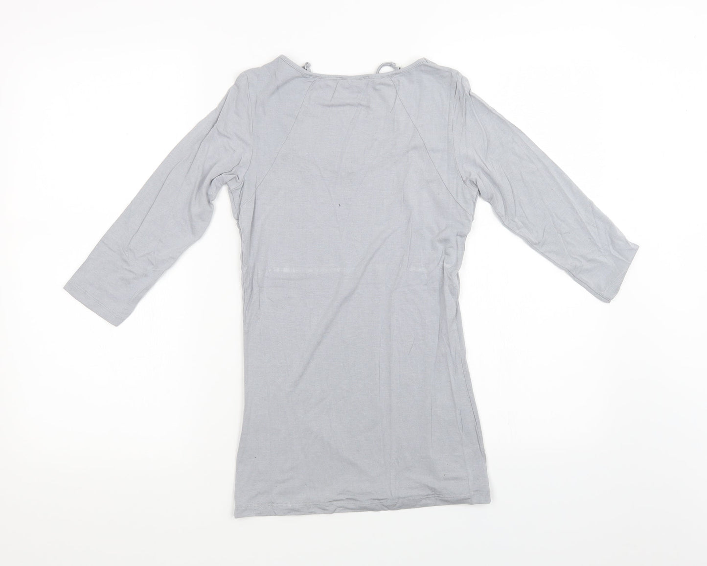 Womens UK Size S Preworn Grey Basic T-Shirt