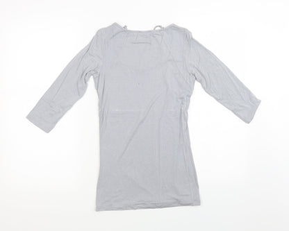 Womens UK Size S Preworn Grey Basic T-Shirt
