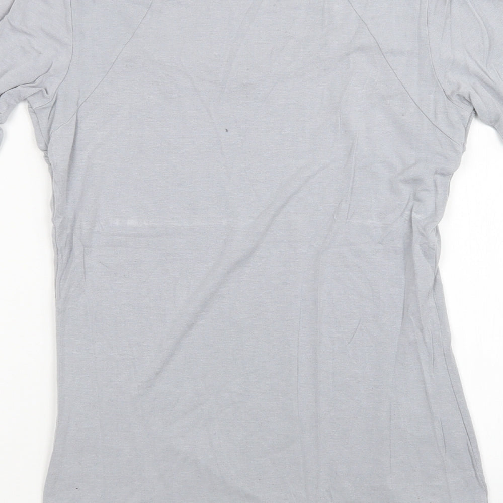 Womens UK Size S Preworn Grey Basic T-Shirt