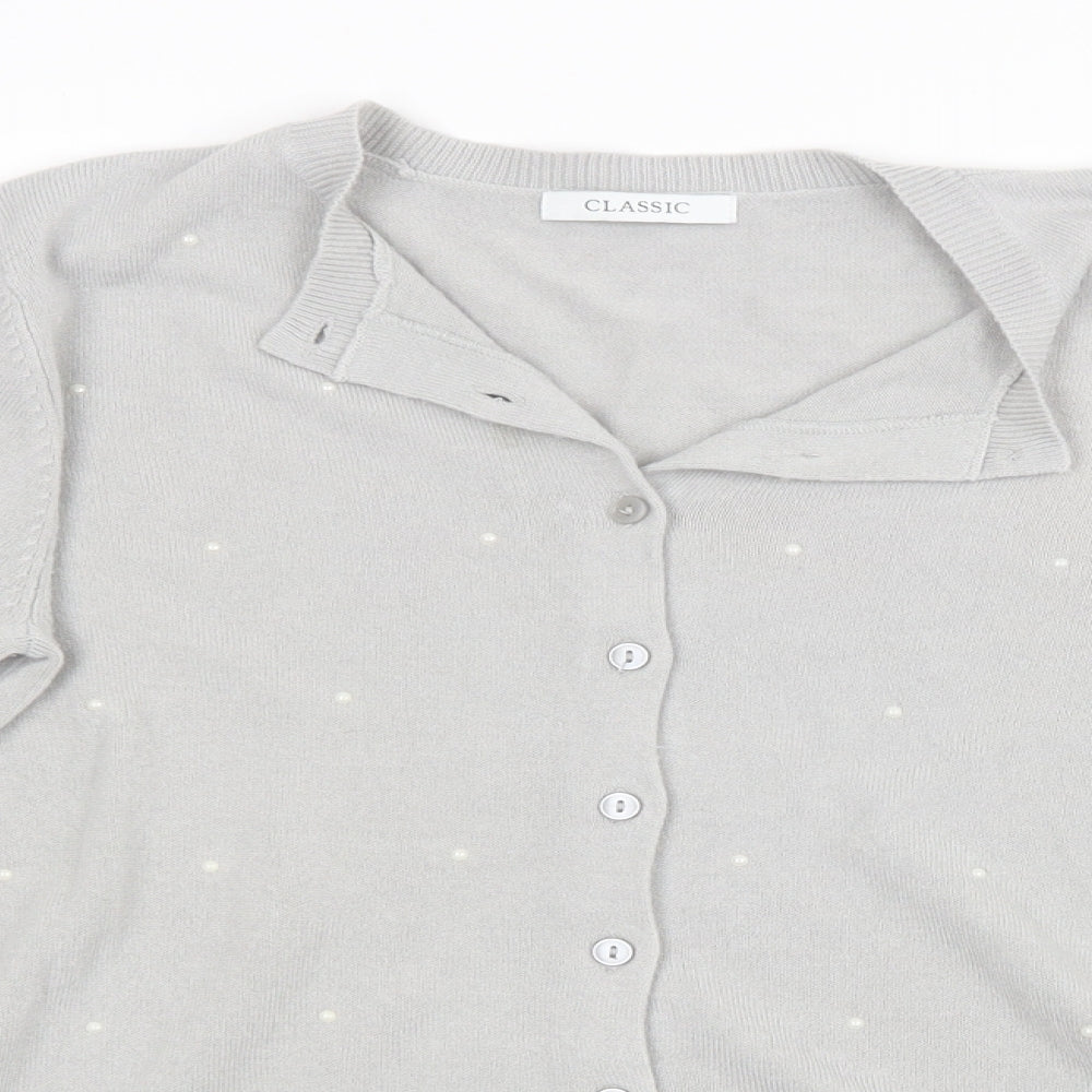 Womens UK Size 10 Marks and Spencer Grey Cardigan Jumper