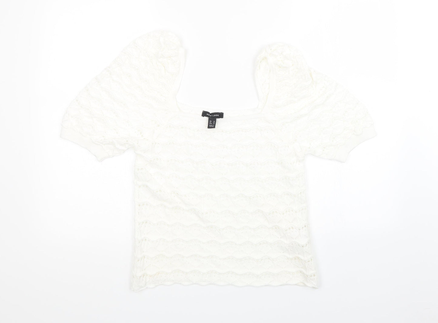 Womens UK Size 12 New Look White Basic T-Shirt