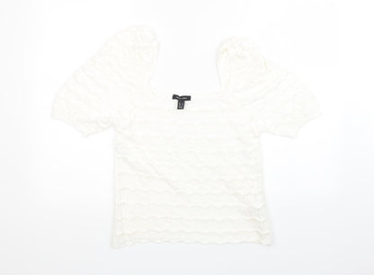 Womens UK Size 12 New Look White Basic T-Shirt