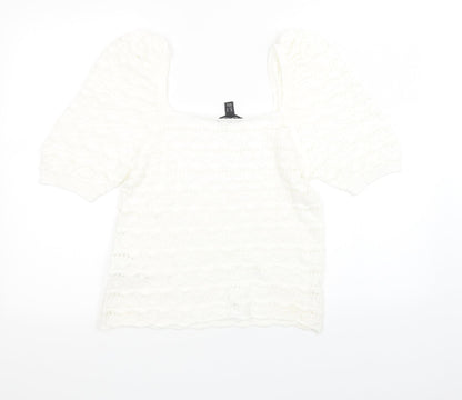 Womens UK Size 12 New Look White Basic T-Shirt
