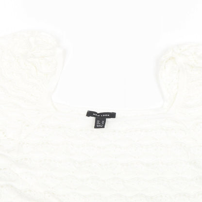 Womens UK Size 12 New Look White Basic T-Shirt