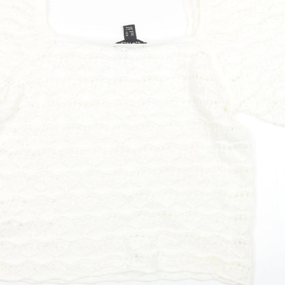 Womens UK Size 12 New Look White Basic T-Shirt