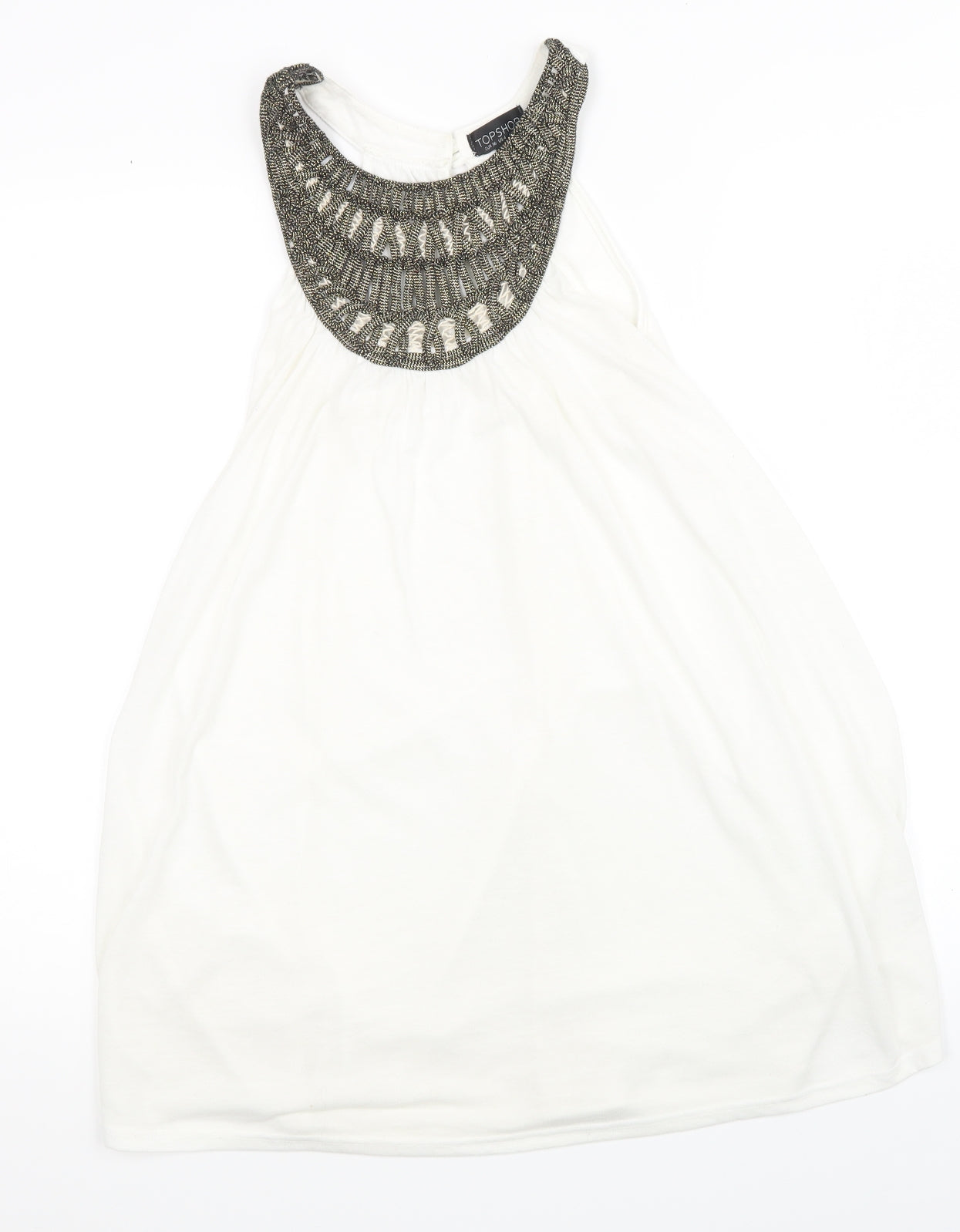 Womens UK Size 8 Topshop White Basic Tank