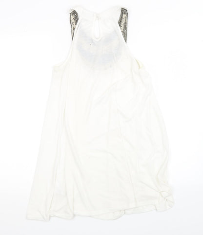 Womens UK Size 8 Topshop White Basic Tank