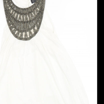 Womens UK Size 8 Topshop White Basic Tank