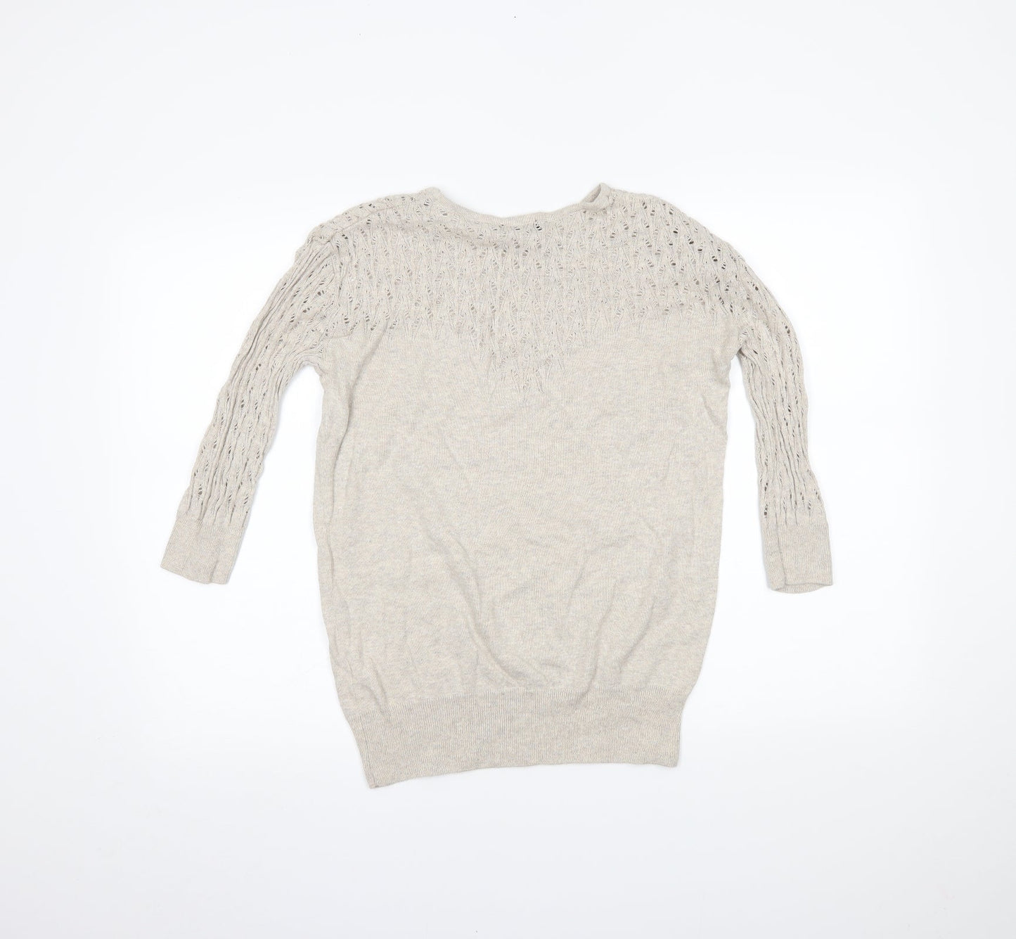 Womens UK Size 8 Topshop Beige Basic Blouse