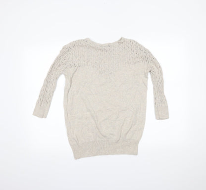 Womens UK Size 8 Topshop Beige Basic Blouse