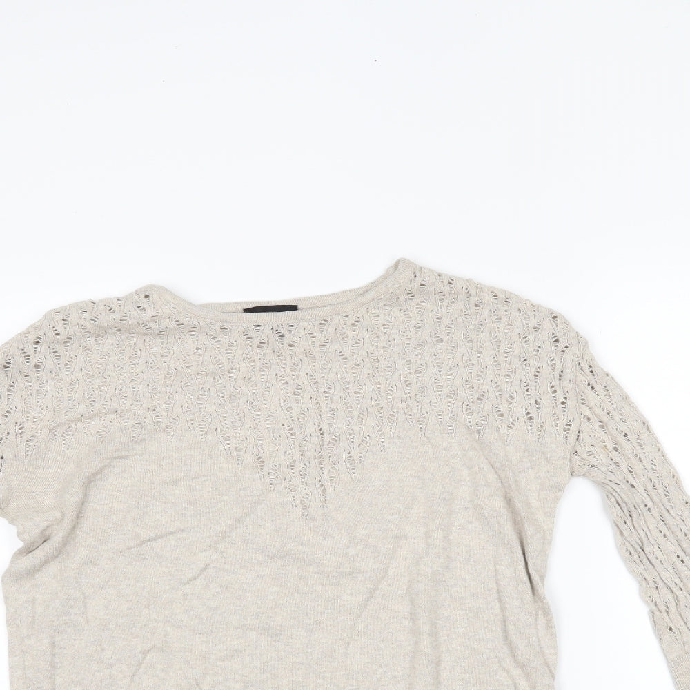 Womens UK Size 8 Topshop Beige Basic Blouse