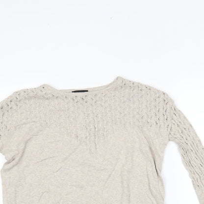 Womens UK Size 8 Topshop Beige Basic Blouse