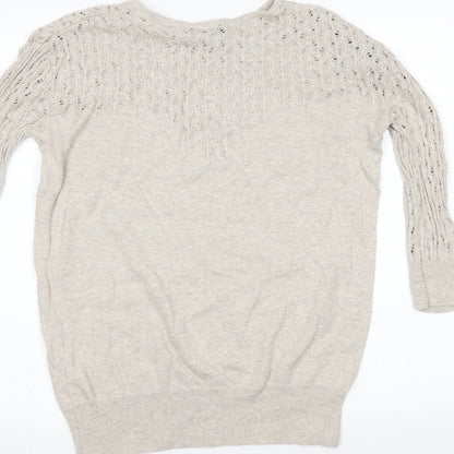 Womens UK Size 8 Topshop Beige Basic Blouse
