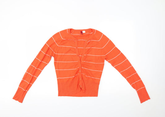 Womens UK Size 8 H&M Orange Cardigan Jumper