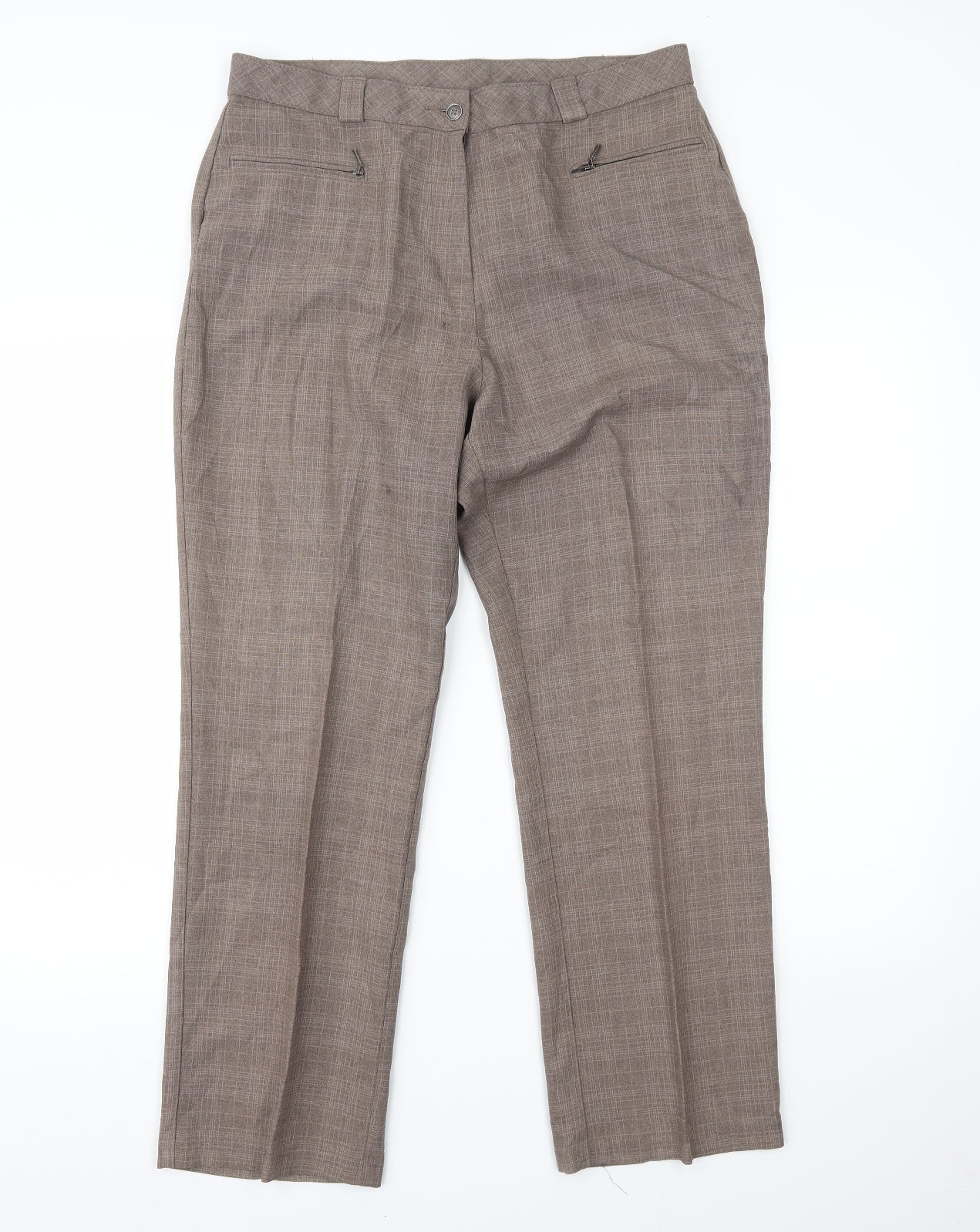 Womens UK Size 14 Marks and Spencer Regular Fit  Brown Trousers